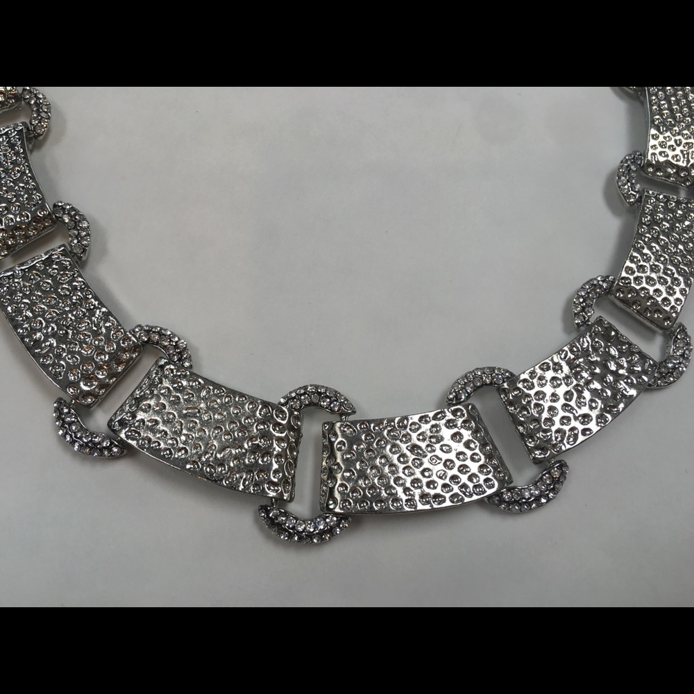 Link Rhinestone Silver a Color Necklace - Picture 2 of 2